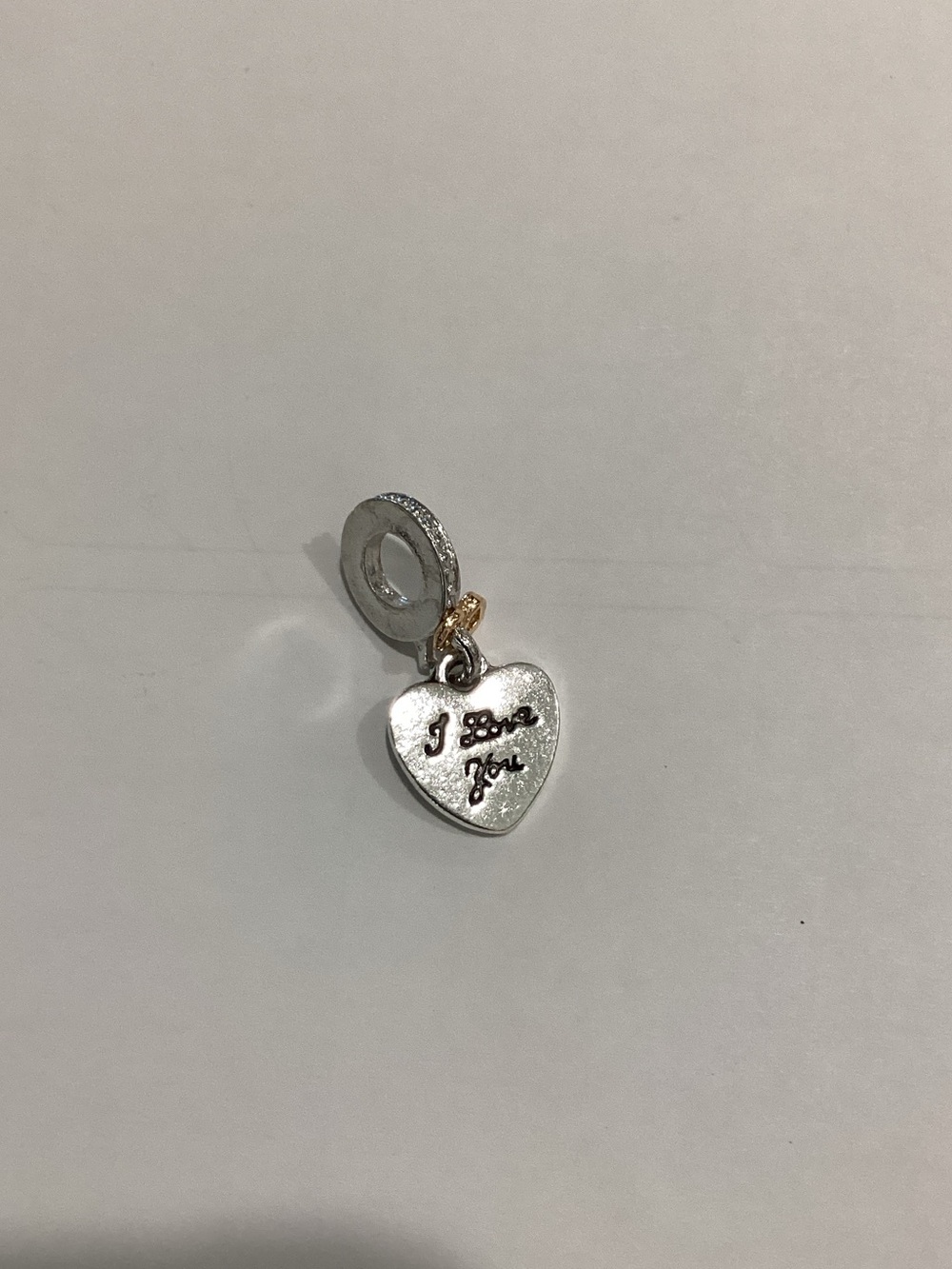 Silver Heart Charm Pendant with 'I‎ Love You' Engraving - Women Jewelry